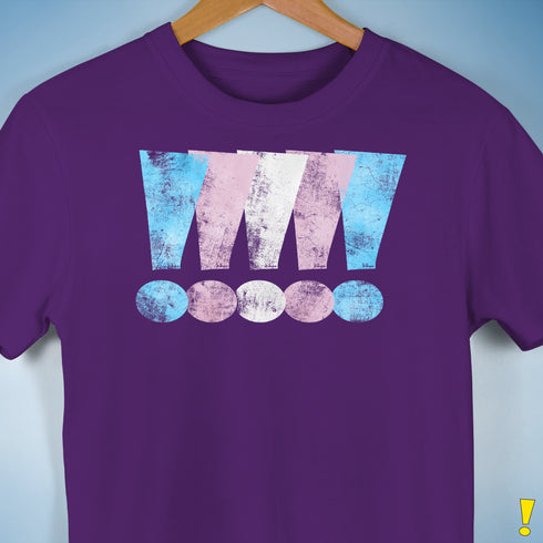 Transgender Pride Exclamation Points Premium Unisex T-Shirt - Purple